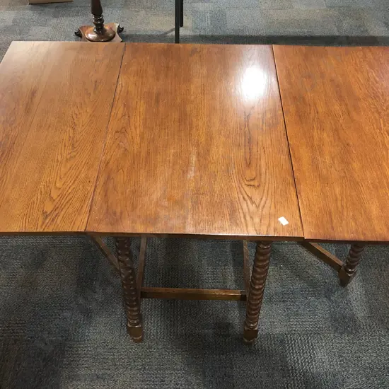 Oak Gateleg Dining Table with Barley Twist Supports