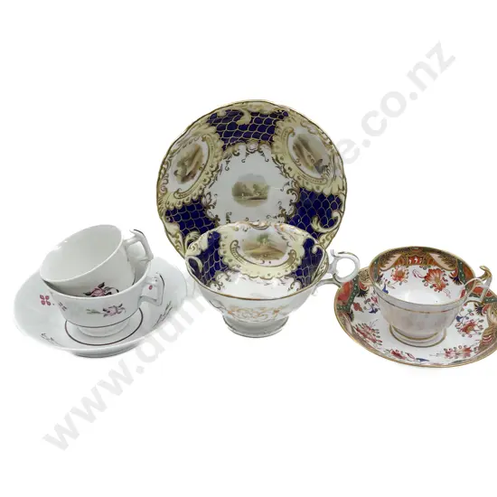 Collection Early C19th English Cup Saucer Trios