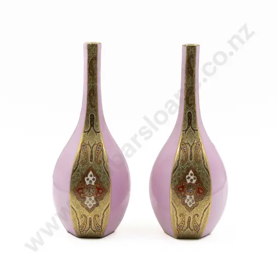 C1870-80 Coalport Salopian Bottle Vases