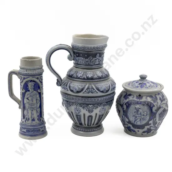 German C1880–1900 S.P Gerz Salt Glaze Ale Jug