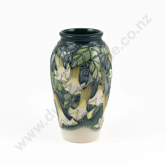 Modern Moorcroft Angels Trumpet Pattern Vase Designed By Anji Davenport