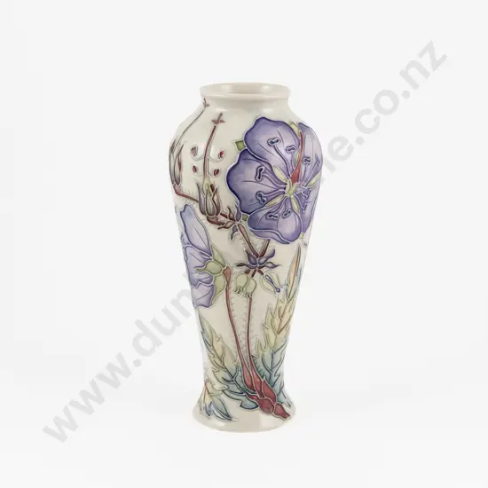 Modern Moorcroft Meadow Cranesbill Pattern Vase Designed By Alicia Amison