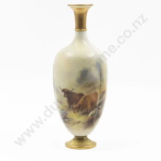 Royal Worcester Hand Painted Vase