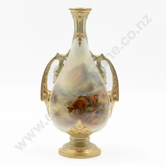 Royal Worcester Hand Painted Vase