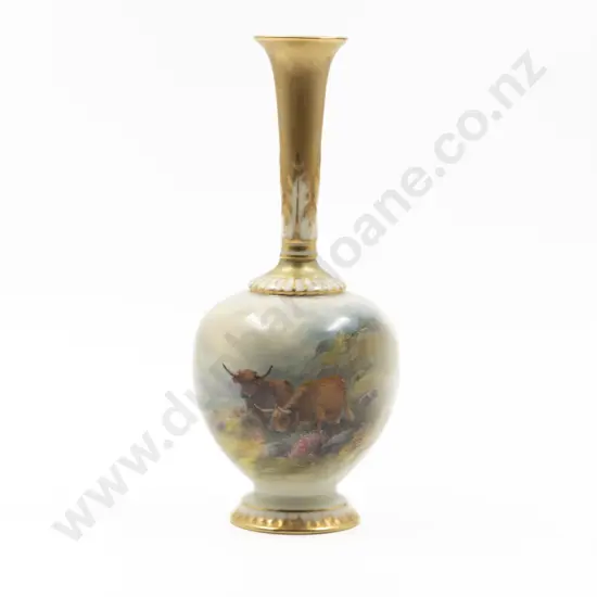 Royal Worcester Hand Painted Vase
