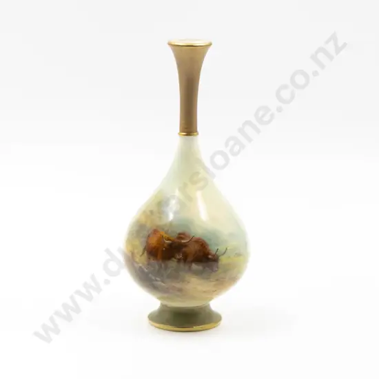 Royal Worcester Hand Painted Vase