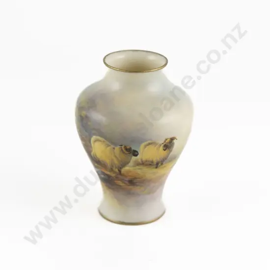 Royal Worcester Hand Painted Vase