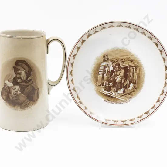 Grimwades WWI Bairnsfather Old Bill Jug and Plate