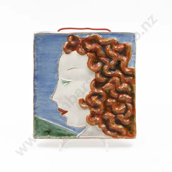 Goldscheider Art Deco Painted Terracotta Wall Plaque