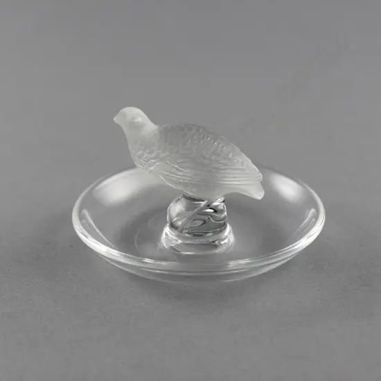 Lalique Frosted/Clear Grouse Ring Dish