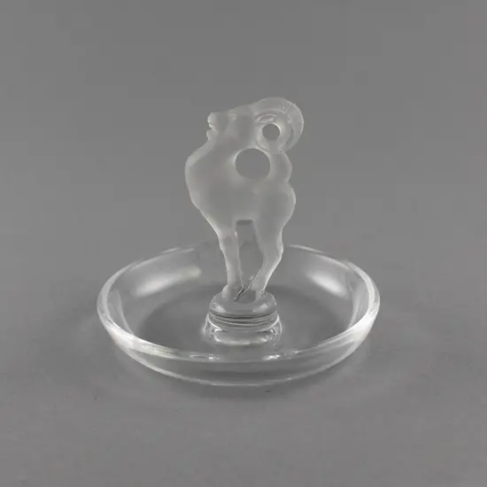 Lalique Glass Ram Ring Dish