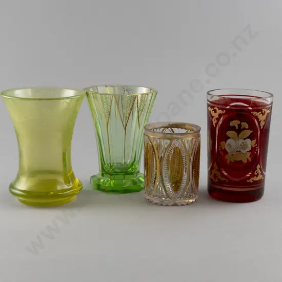 Four Late C19th Bohemian Glass Beakers