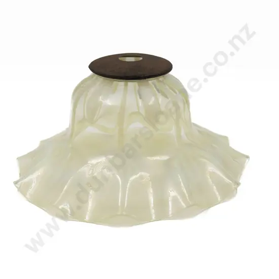 Late Vict Art Nouveau Vaseline Glass Light Shade