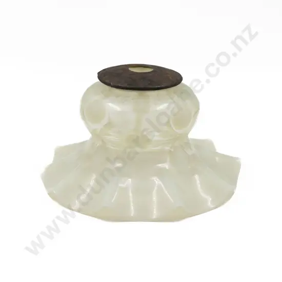 Late Vict Art Nouveau Vaseline Glass Light Shade