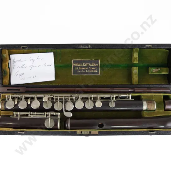 Rare Rudall Carte & Co Ltd Cocuswood Three Piece Flute No 7544