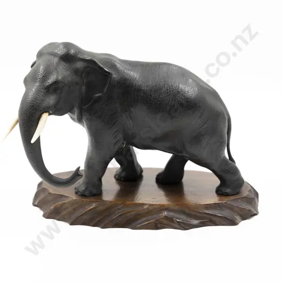 Japanese Meiji Bronze Of An Elephant