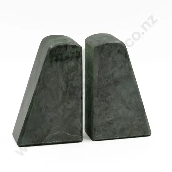 Pair Of Polished Greenstone Bookends