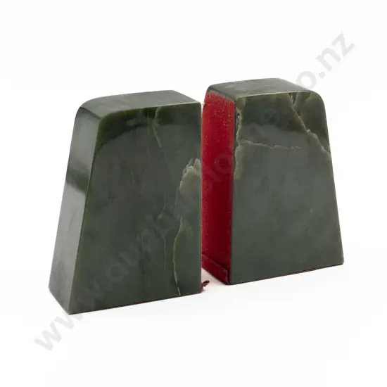 Pair Of Polished Greenstone Bookends