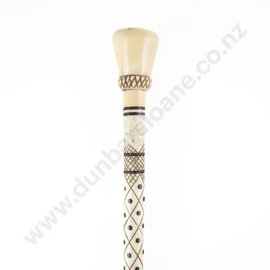 Antique Marine Ivory and Bone Walking Stick