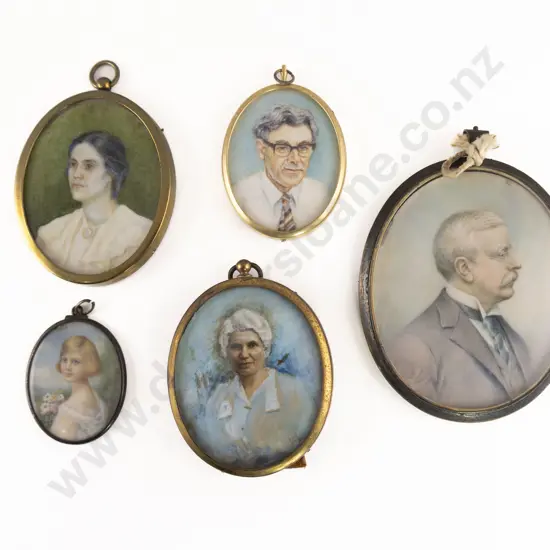 Five Early C20th Portrait Miniatures