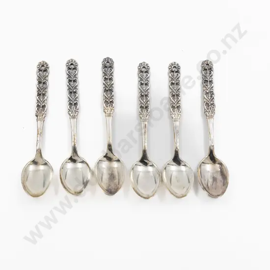 Boxed Set OfSix German Silver Coffee Spoons