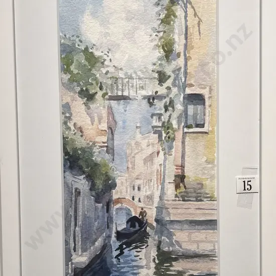 Ian Logen - Venetian Canal Scene - Watercolour
