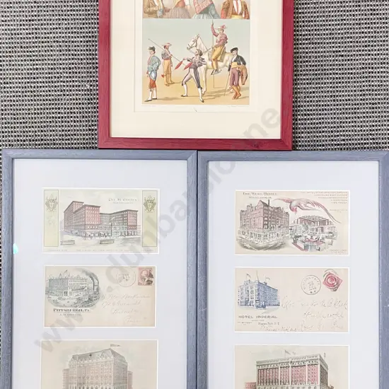 Three Framed Reproduction Vintage Prints