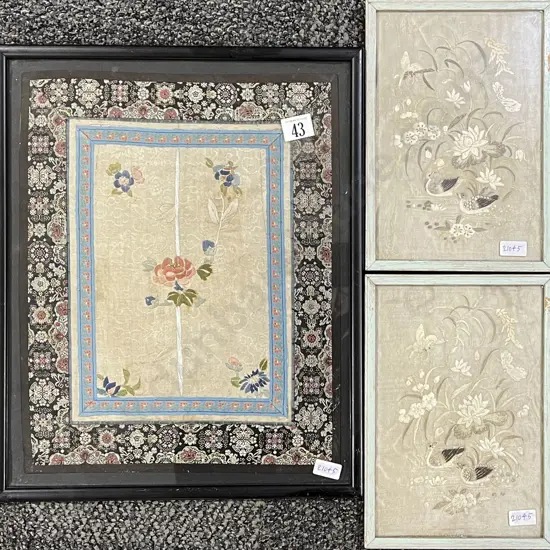 Three Framed Silkworks