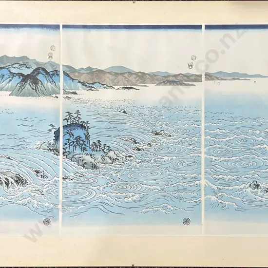 Ichiryusai Hiroshige - View of Naruto Straits at Awa Province - Print