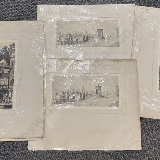 Five J. H. Wiley Etchings (Unframed)