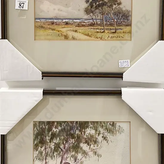 A. Hansen - Pair of Landscapes - Watercolour