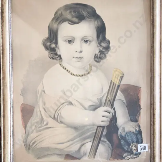 Vict Hand Coloured etching - "Grandpa's Cane"