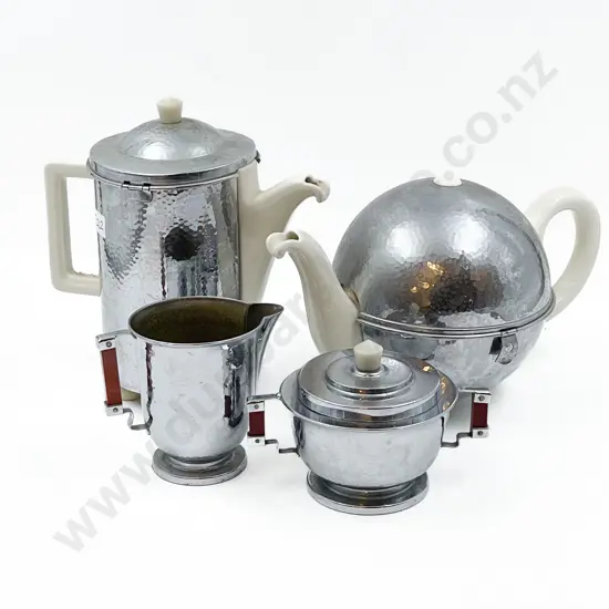 Four Piece Stayhot Chrome Plate Tea Set