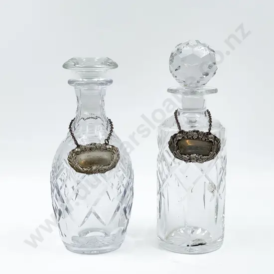 Two Decanters with Labels