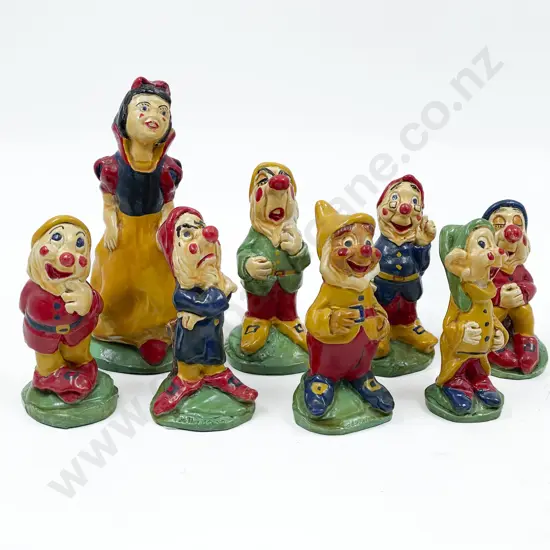 Vintage Hand Painted Set of Snow White and The Seven Dwarves