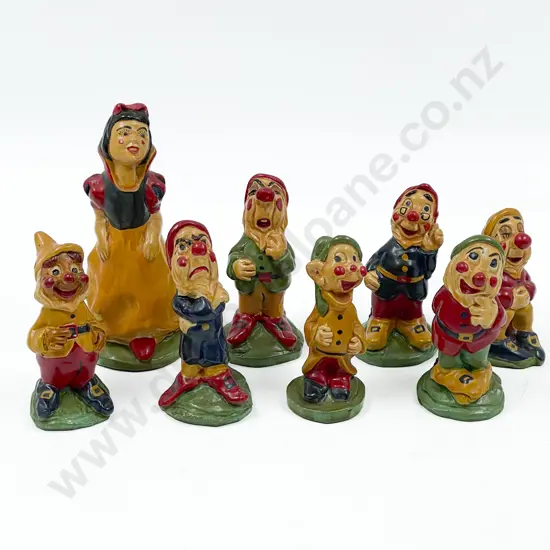 Vintage Hand Painted Set of Snow White and The Seven Dwarves