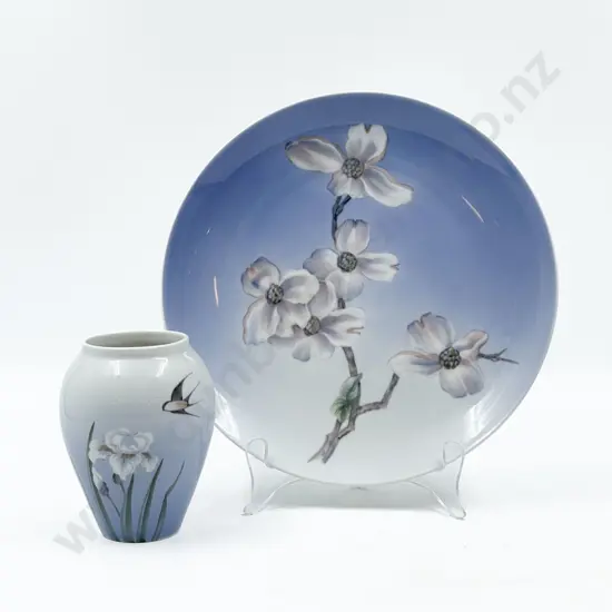 Royal Copenhagen Plate with Small Vase