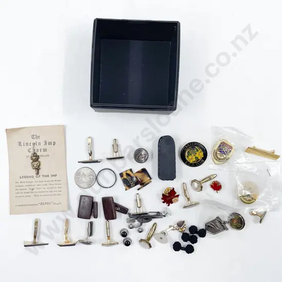 Small Box of Assorted Cufflinks etc