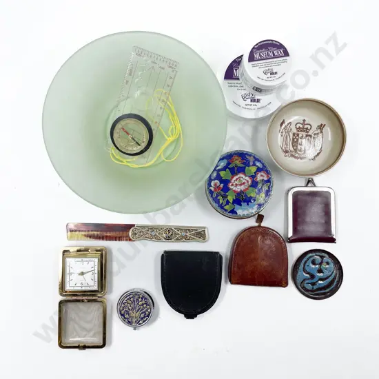 Quantity of Assorted Including Cloisonné Trinket Box with Compass etc