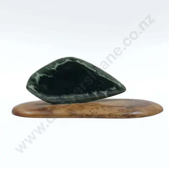 Greenstone Panel on Wooden Base