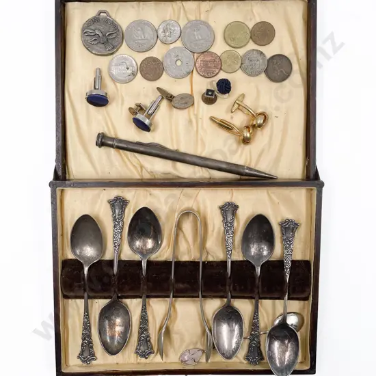 Quantity of Assorted Cutlery Including Boxed Cutlery with Cuff Links and Coinage etc