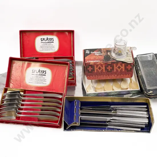 Quantity of Assorted Boxed Cutlery on Tray