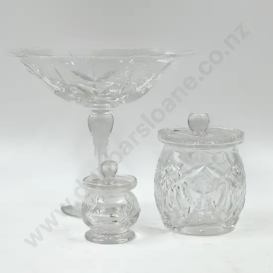 Webb & Corbett Comport and Two Crystal Jars