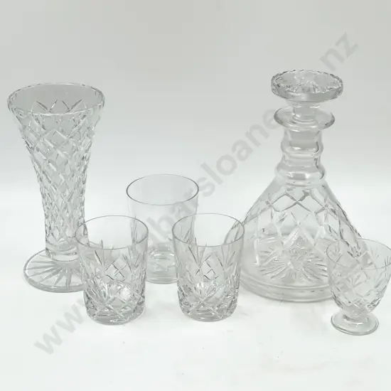 Small Quantity of Assorted Crystal Including Decanter