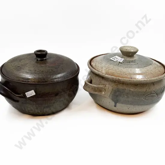 Two Pottery Casserole Dishes Including Paul Melser