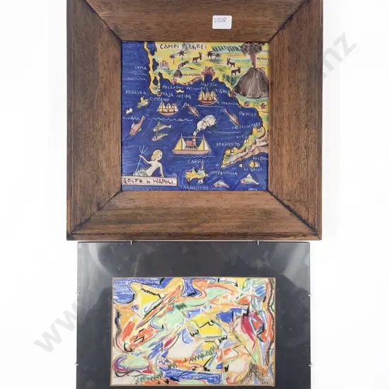 Framed Tile Together with Abstract Artwork