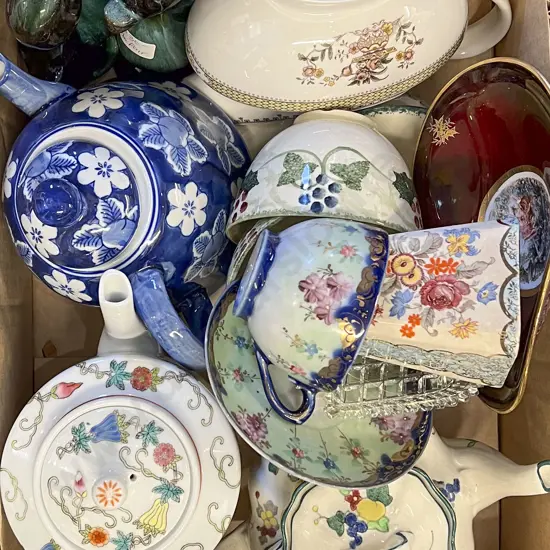 Box of Assorted Fancy China etc