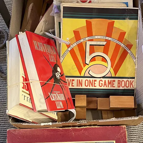 Box Quantity of Assorted Vintage Toys and Books etc