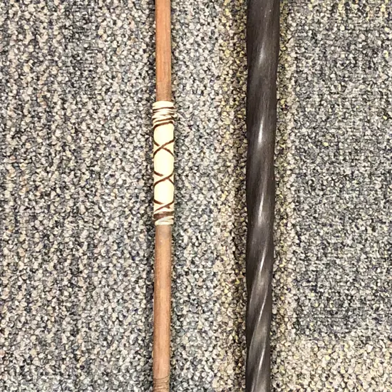 Carved Walking Stick with Spear