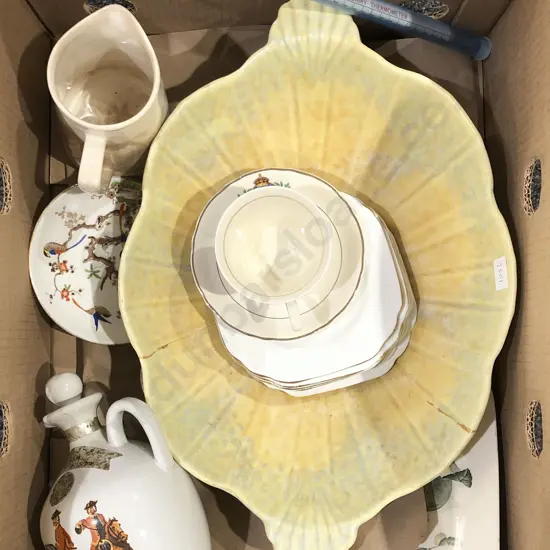 Box of Assorted China Incl. Beswick Table Bowl (Faults)